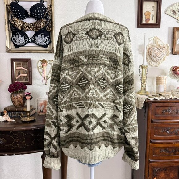 90’s boho whimsical grunge funky silk grandpa sweater - Picture 4 of 5